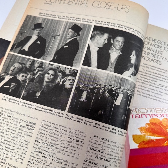 Vintage 1969 Motion Picture Magazine — Jackie O, Johnny Cash, Hollywood Gossip! - Picture 3 of 11